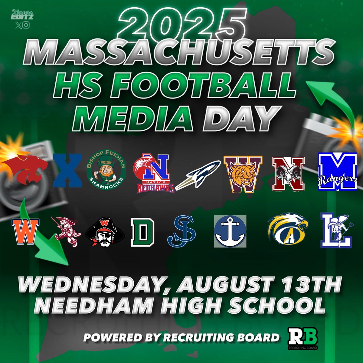 We’re 2 weeks out from the first-ever HS Football Media Day on August 13 at Needham High. 

Some of the top programs and players from around the state will be there. We’re excited to keep elevating football in Massachusetts

Media interested in attending, fill out the INQ form