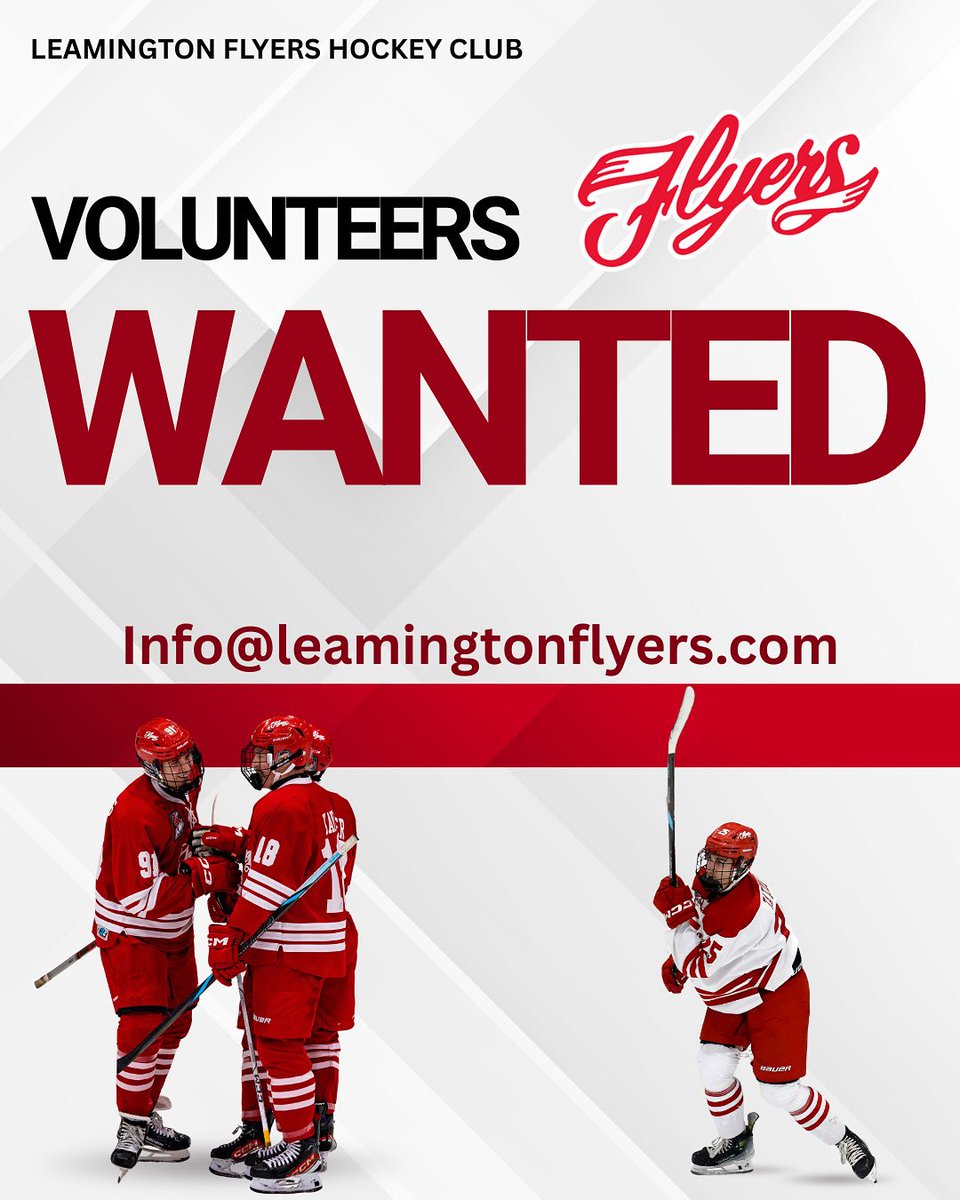 VOLUNTEERS WANTED‼️

We’re looking for dedicated volunteers to help make game days a success. If interested, please email
Info@leamingtonflyers.com

📷 OJHL Images
