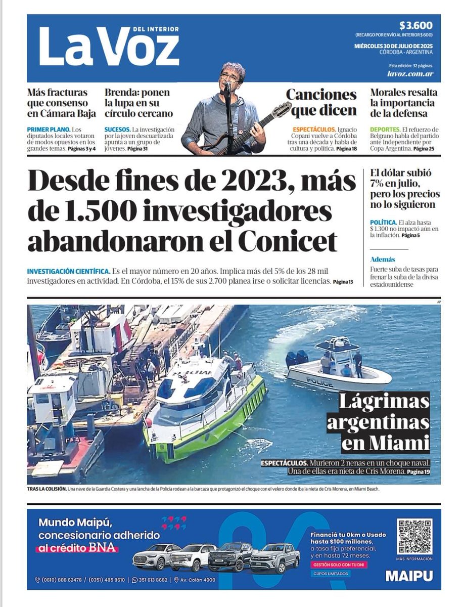 Más de 1.500 investigadores abandonaron el CONICET desde que asumió Milei. Se trata de una enorme pérdida para nuestro país.

Para tener una Argentina con más igualdad, soberanía y desarrollo, necesitamos a nuestros científicos!