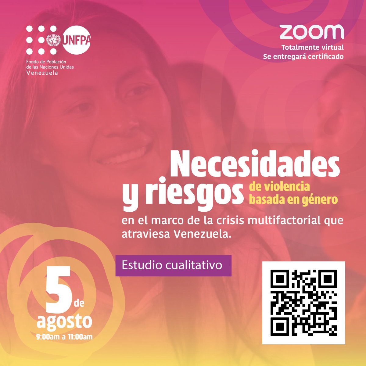 Te invitamos a la presentación del informe "Necesidades y Riesgos de Violencia Basada en Género #VBG en la crisis multifactorial en #Venezuela". Un estudio clave para guiar el trabajo sobre VBG
📅 05 Agosto🕙 9:00 a.m.
¡Regístrate! 👇🏽 
unf.pa/46uO9mz
¡Te esperamos!