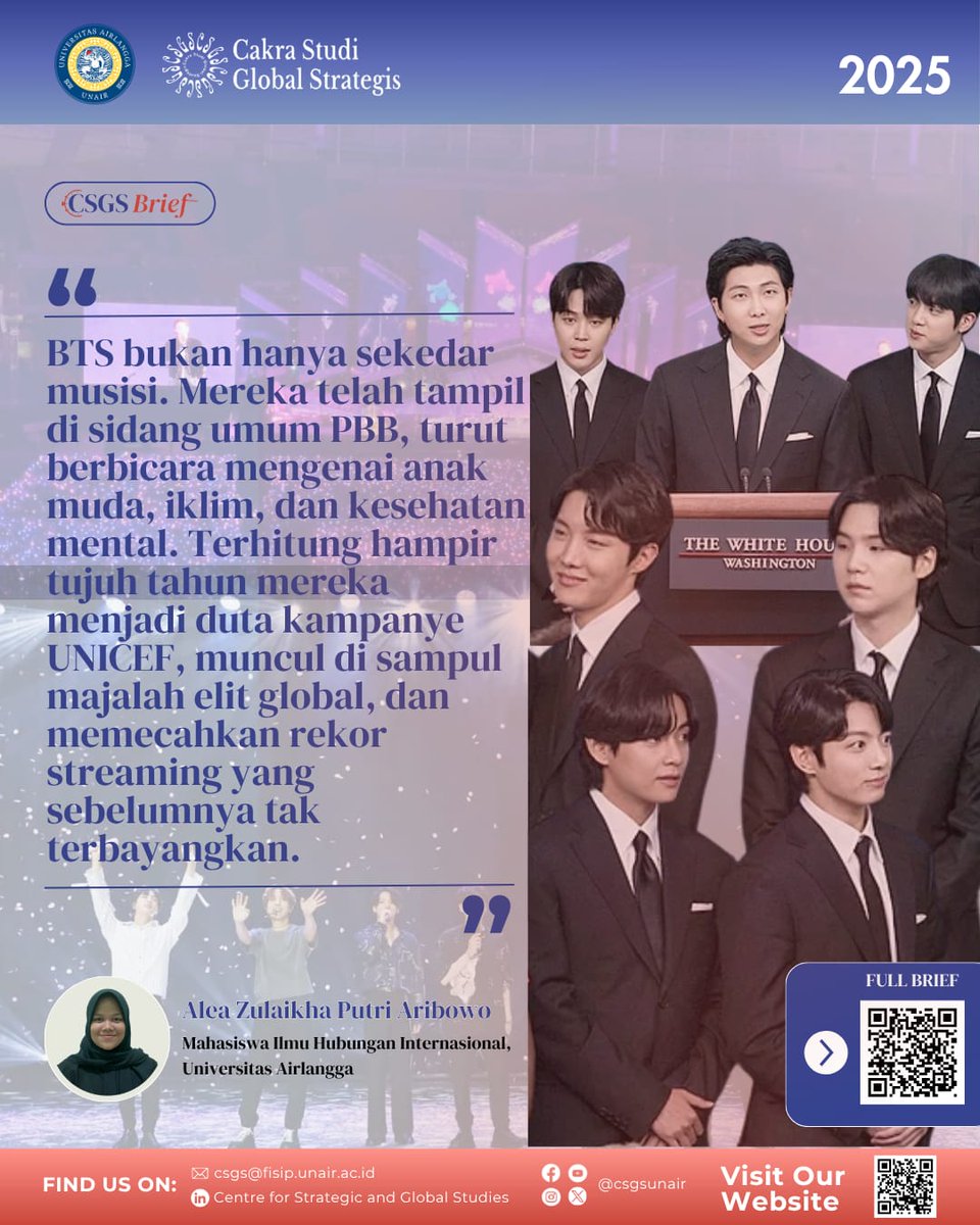 csgsunair's tweet image. Artikel lengkap dapat diakses melalui tautan berikut:
hi.fisip.unair.ac.id/csgs-brief_26_…

#csgs #csgsbrief #koreaselatan #bts