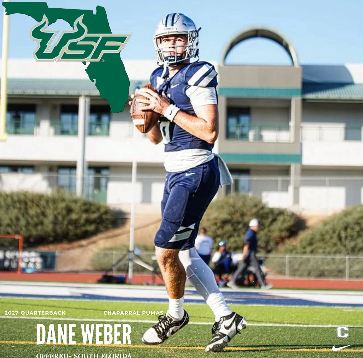 Congrats to 2027 QB- Dane Weber <a href="/DaneWeber08/">Dane Weber</a> - on earning an offer from South Florida! #PumaPRIDE