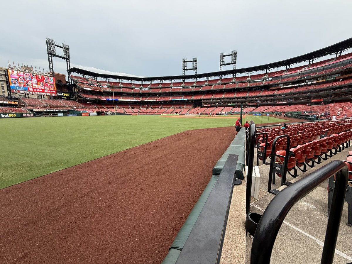 Attending the Cards game tonight and I’ve got a railing in front of me at a sporting event… flags stayed at home though 😂