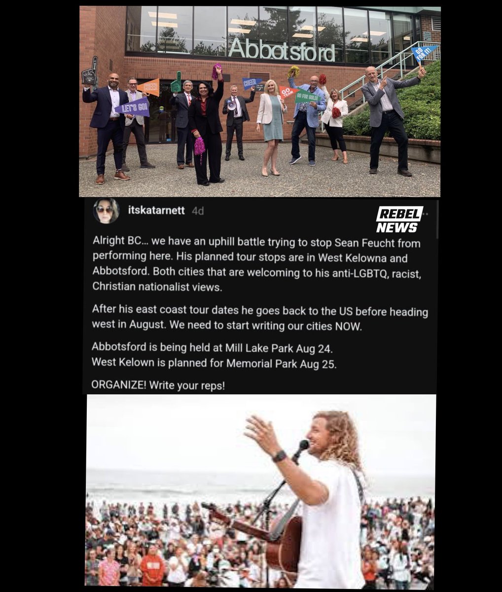BREAKING: Abbotsford, a city where Christianity is the prominent religion, just canceled Conservative Christian singer Sean Feucht’s public worship concert, citing “community safety considerations.”

REALITY: This cowardly move comes after a cancel mob lobbied them to do so 👇🏾