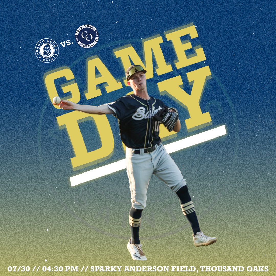 Arroyo Seco Saints Baseball (@arroyosecoccl) on Twitter photo On the hunt...
π Conejo Oaks
β° 4:30 p.m. PST
π Sparky Anderson Field, Thousand Oaks, CA
πΊ Arroyo Seco Saints YouTube
#SaintsOfSummer #CCLBaseball <a href="/CCL_Baseball/">California Collegiate League</a> On the hunt...
π Conejo Oaks
β° 4:30 p.m. PST
π Sparky Anderson Field, Thousand Oaks, CA
πΊ Arroyo Seco Saints YouTube
#SaintsOfSummer #CCLBaseball <a href="/CCL_Baseball/">California Collegiate League</a>