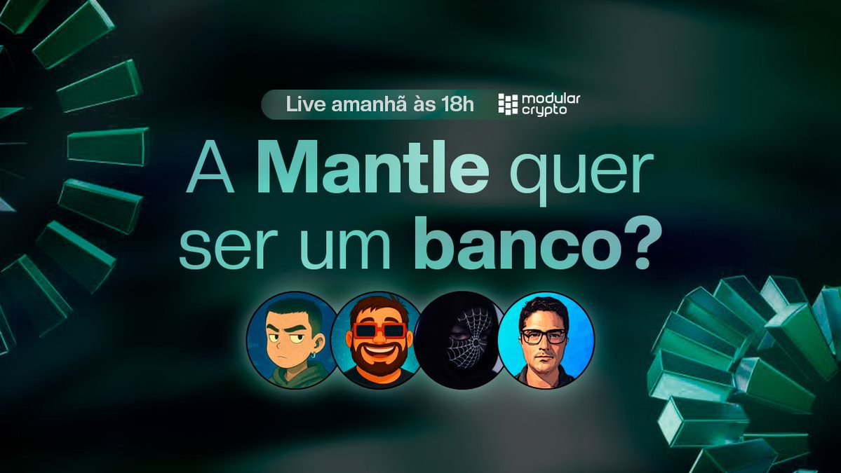 Modular Crypto 🔲 (@modularcrypto) on Twitter photo A Mantle é mais do que uma L2!
Amanhã, <a href="/bonis_crypto/">Bonis 🔲 (💙,🧡)</a> e <a href="/benibauer3/">Benionchain 👻</a> recebem <a href="/benmenontweet/">Ben</a> e <a href="/primesoft_mkt/">febarce | DeFi 🍳🧬</a> para falar sobre a Mantle, L2 que quer ir além do DeFi e se tornar um sistema bancário completo com o UR App, e o melhor: A Mantle está buscando builders na América A Mantle é mais do que uma L2!
Amanhã, <a href="/bonis_crypto/">Bonis 🔲 (💙,🧡)</a> e <a href="/benibauer3/">Benionchain 👻</a> recebem <a href="/benmenontweet/">Ben</a> e <a href="/primesoft_mkt/">febarce | DeFi 🍳🧬</a> para falar sobre a Mantle, L2 que quer ir além do DeFi e se tornar um sistema bancário completo com o UR App, e o melhor: A Mantle está buscando builders na América