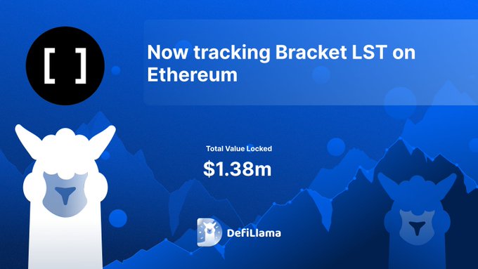 DefiLlama tracking Bracket LST on Ethereum with $1.38M TVL