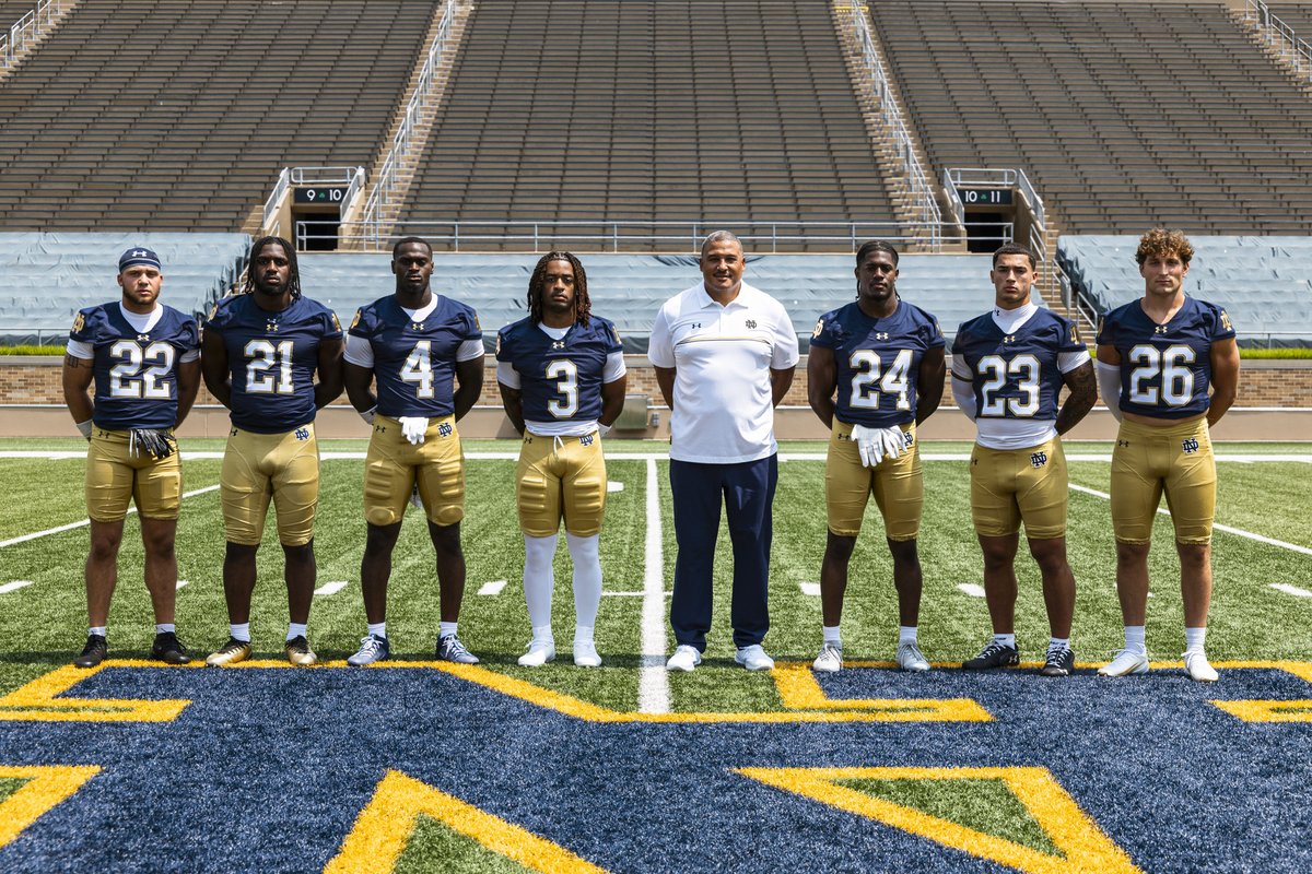 Tyler Horka (@tbhorka) on Twitter photo Wake up, babe!
The best running back room in college football starts preseason practices today. #NotreDame
<a href="/NDFootball/">Notre Dame Football</a>'s RBs, from left to right...
Aneyas Williams
Kedren Young
Jeremiyah Love
Gi'Bran Payne
Coach Ja'Juan Seider
Jadarian Price
Nolan James Jr.
Jake Tafelski Wake up, babe!
The best running back room in college football starts preseason practices today. #NotreDame
<a href="/NDFootball/">Notre Dame Football</a>'s RBs, from left to right...
Aneyas Williams
Kedren Young
Jeremiyah Love
Gi'Bran Payne
Coach Ja'Juan Seider
Jadarian Price
Nolan James Jr.
Jake Tafelski