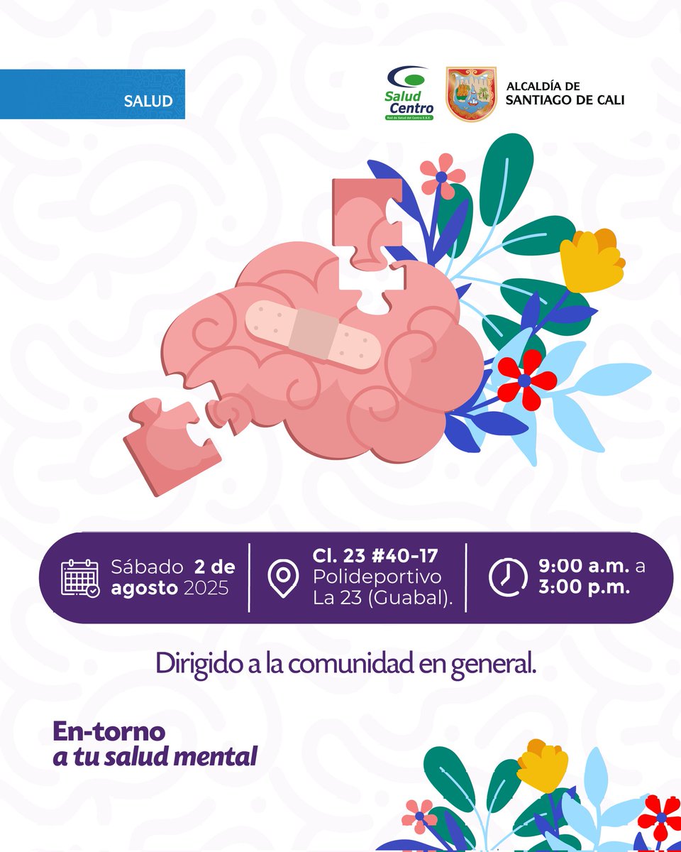 🧠💬 ¡Hablar sana y cuidar tu salud también!

También contaremos con nuestros servicios de salud:
💉 Vacunación.
🦷 Salud oral.
🩺 Consulta médica.

📍 ¡Dirigido a toda la comunidad!

 #RedDeSaludDelCentro #Entorno #SaludMental #PIC #CapacitaciónGratuita #SaludParaTodasYTodos