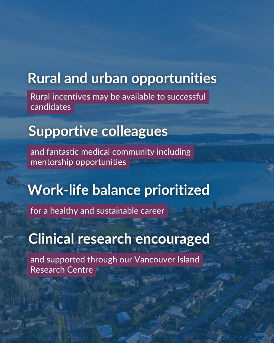 Learn about the opportunities for internists across Vancouver Island, BC! 
 
Browse our opportunities at medicalstaff.islandhealth.ca/careers
 
 #InternalMedicine #FindYourPlace #VancouverIsland