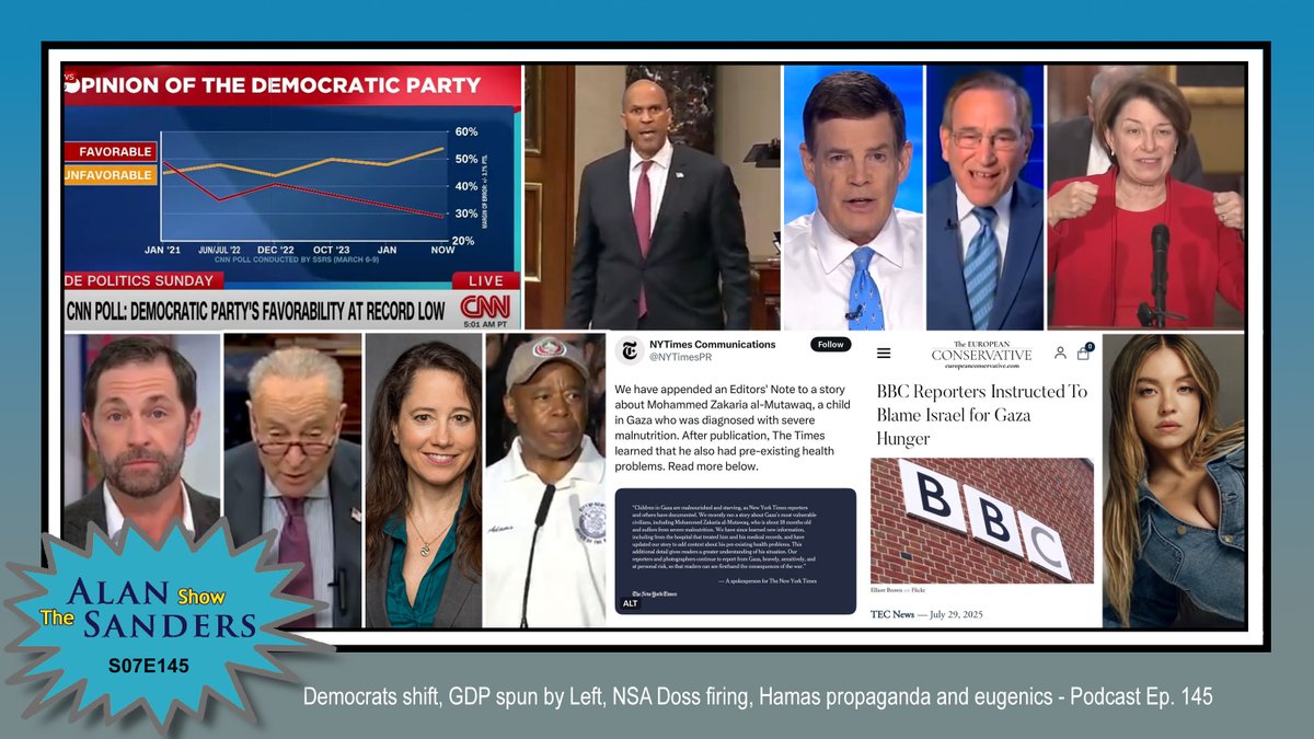 The Alan Sanders Show 🇺🇸⚓️🐕 (@alanjsanders) on Twitter photo In Podcast Ep. 145, we dive into the stark transformation of the Democratic Party since the 1990s, with a monologue exposing how Democrats have abandoned the middle class for an elite-driven agenda. We analyze the robust Q2 GDP growth, debunking the doom-and-gloom narratives In Podcast Ep. 145, we dive into the stark transformation of the Democratic Party since the 1990s, with a monologue exposing how Democrats have abandoned the middle class for an elite-driven agenda. We analyze the robust Q2 GDP growth, debunking the doom-and-gloom narratives