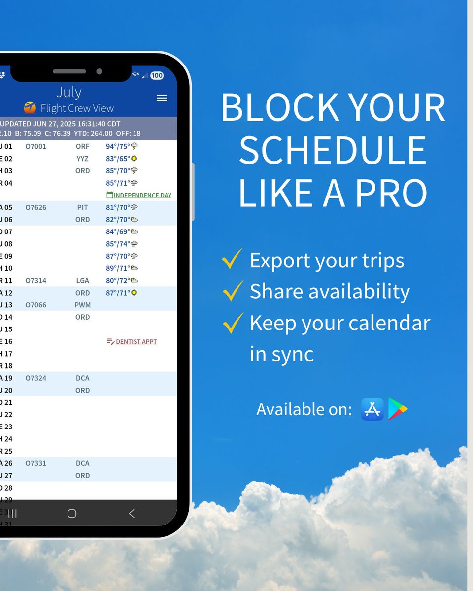 flightcrewview's tweet image. Block your schedule like a pro. Flight Crew View lets you export your trips directly to your device calendar. Already using it? Tell us how it helps 👇

#FlightCrewView #CrewTools #PilotLife #FlightAttendantLife #ScheduleSmart #CrewOnTheGo #AirlineApps #SyncYourSchedule
