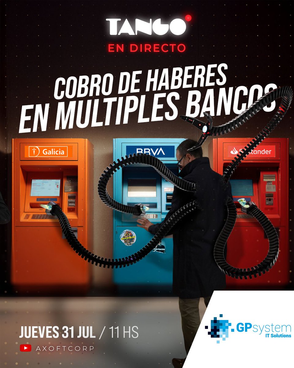 gpsystemit's tweet image. #TangoEnDirecto 👉 Te esperamos mañana jueves a las 11hs en el directo de Pago automático de Sueldos D5. Veremos el pago de haberes y los cambios de la nueva versión Delta 5: legajos con múltiples CBU, distribución por importe o %, y más.

🔴 youtube.com/live/kKn6GhQPT…