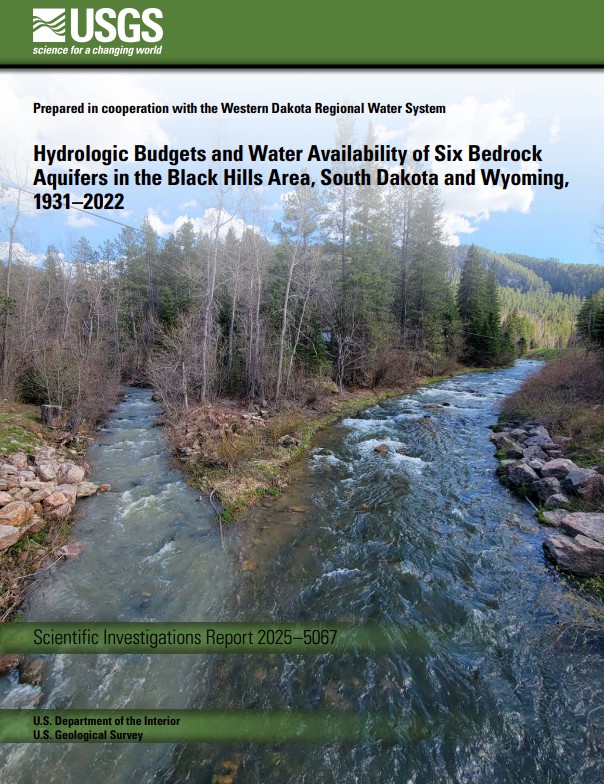 USGS_DWSC's tweet photo. New DWSC publication alert! We are excited to announce the release of a comprehensive study that delves into the critical issues of water demand and availability in the Black Hills of South Dakota. Check out the full report here: https://t.co/Skdebz8DBl. https://t.co/AFKU7zdJmJ