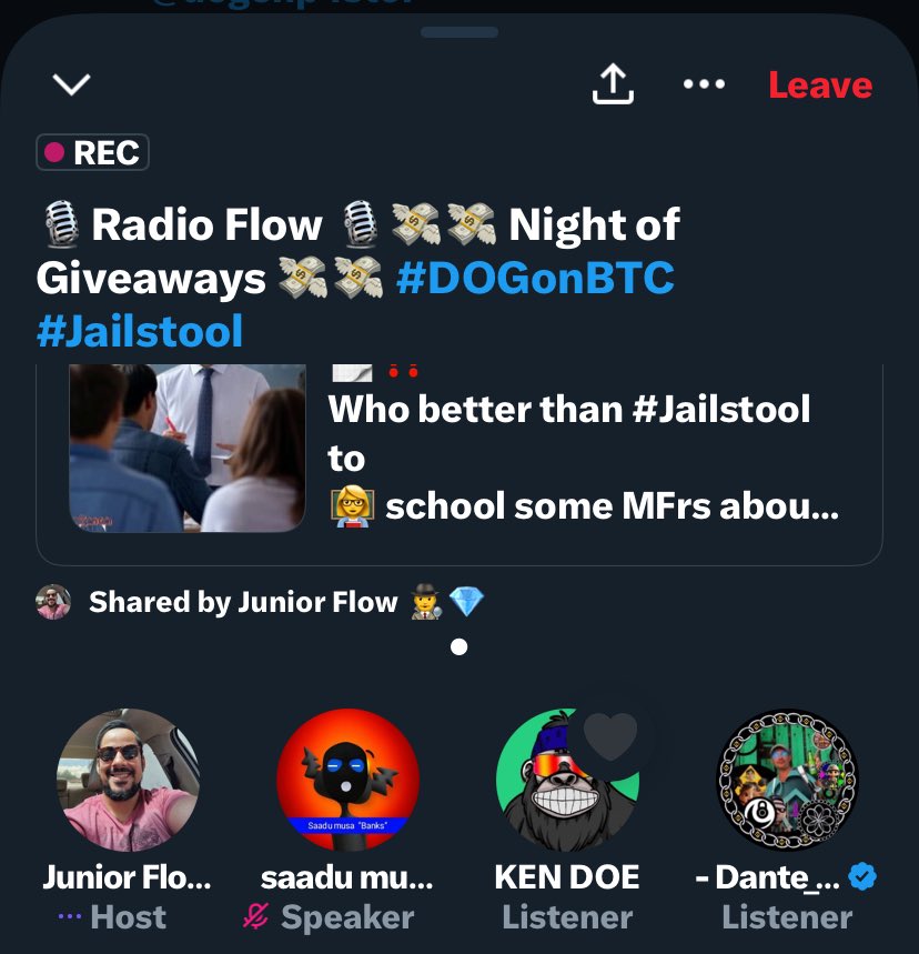 web3kendoe's tweet image. Happy to be here #RadioFlow 

@sheepofweb3 @Omo_kagbo @JulianaX627487 @formidableken