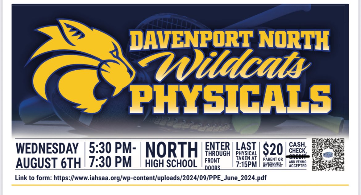 The Booster Club is hosting sports physicals on August 6th. See the attached flyer for information.