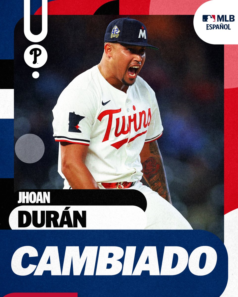 Los Phillies han adquirido a Jhoan Durán desde los Twins, según múltiples reportes.