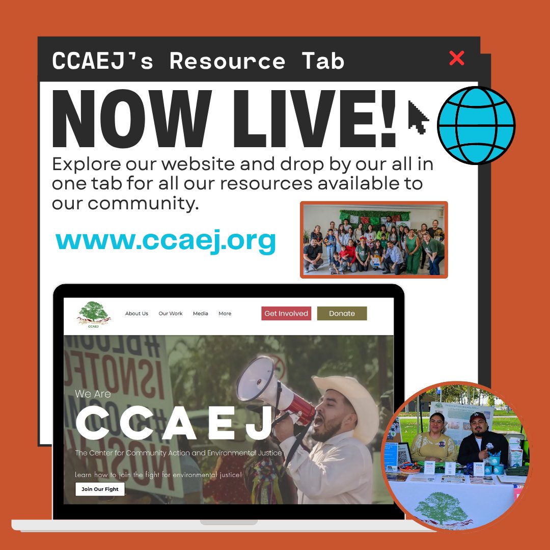 🚨 Our Community Resource Page is now live! From housing help to youth programs, it's your go to hub for support in the Inland Region. Tap in, learn your rights, and connect with local orgs building power. 💪🏽🌱

ccaej.org/community-reso…

#CCAEJ #EnvironmentalJustice #InlandEmpire