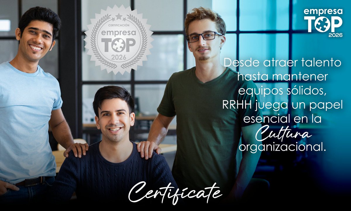 Desde atraer talento hasta mantener equipos sólidos, RRHH juega un papel esencial en la Cultura organizacional. Certifícate 📧 comunicacion@thetopcompanies.com 👉🏼 topcompaniesmexico.com/certificacion-…   #EmpresaTOP 2026