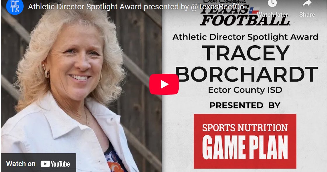 EctorCountyISDAthletics (@ecisdathletics) on Twitter photo Our very own Executive Athletic Director Tracey Borchardt has been nominated for Dave Campbellโs Texas Football Athletic Director of the Year! ๐ช๐ฝ๐
Her leadership is a class act, and her impact is out of this world! Letโs Go <a href="/EctorCountyISD/">Ector County ISD</a>!
๐ณ๏ธVote here:
texasfootball.com/athletic-direcโฆ Our very own Executive Athletic Director Tracey Borchardt has been nominated for Dave Campbellโs Texas Football Athletic Director of the Year! ๐ช๐ฝ๐
Her leadership is a class act, and her impact is out of this world! Letโs Go <a href="/EctorCountyISD/">Ector County ISD</a>!
๐ณ๏ธVote here:
texasfootball.com/athletic-direcโฆ