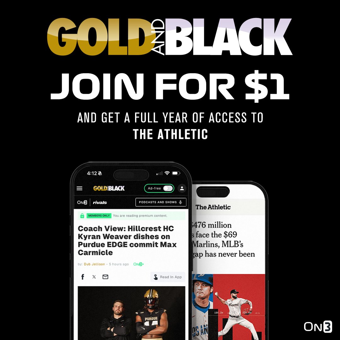 Football training camp opens today, and #Purdue hoops has never been hotter.  Join GoldandBlack.com now for $1 your first week and enjoy a complimentary year of The Athletic – included with your membership on3.com/teams/purdue-b…