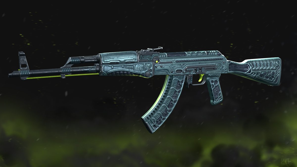 Hi guys, "Biocraft" is remake of my very first skin made for #CSGO 
inspired by Giger’s aesthetics and the organic motifs of the Xen world from Half-Life.
<a href="/CounterStrike/">CS2</a> 🩶
all info here👇
steamcommunity.com/sharedfiles/fi…