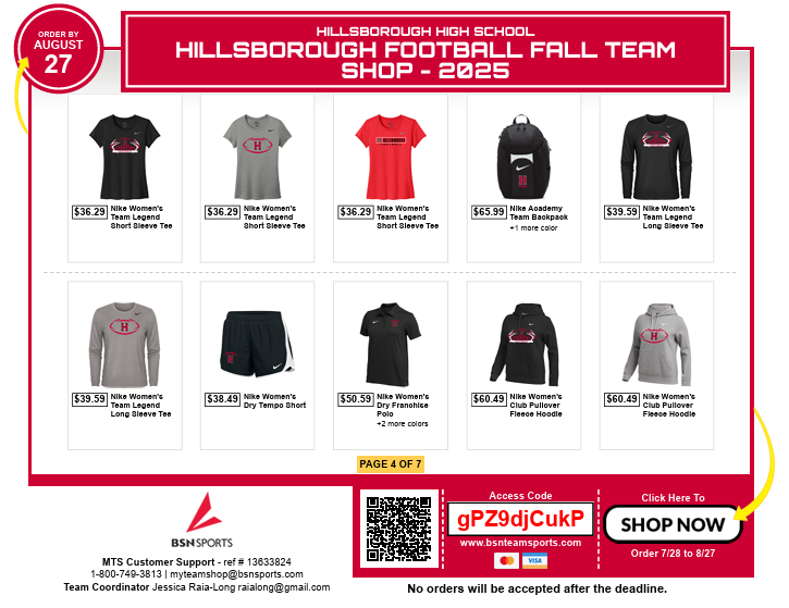 BSN SPORTS - C.J. Yockey (@ticktockyock) on Twitter photo Hillsborough HS Football Shop is now OPEN. All orders will deliver in 24-48 hours of purchase. Get your orders in while supplies last. bit.ly/45aKCaK
<a href="/HHSFootball7/">Hillsborough High School Football</a> Hillsborough HS Football Shop is now OPEN. All orders will deliver in 24-48 hours of purchase. Get your orders in while supplies last. bit.ly/45aKCaK
<a href="/HHSFootball7/">Hillsborough High School Football</a>