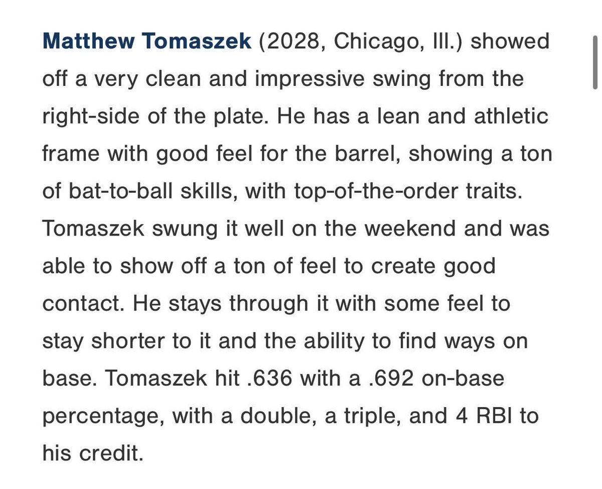 Just wrapped up the 25 season playing in the top tournaments in the Midwest here are my stats over the 21-12-2 <a href="/WFNorthNational/">Wow Factor National-North</a> <a href="/NicoBermeo17/">Nico Bermeo</a> <a href="/CB_22x/">CB_22</a> <a href="/Jwownew/">Coach Jeremy Philip</a> 

Hitting
94 PA
.320 AVG
.411 OBP
24 H
21 1B
2 2B
1 3B
 Pitching
14.0 IP
3 ER
16 Ks
1.5 ERA 
60% strike rate