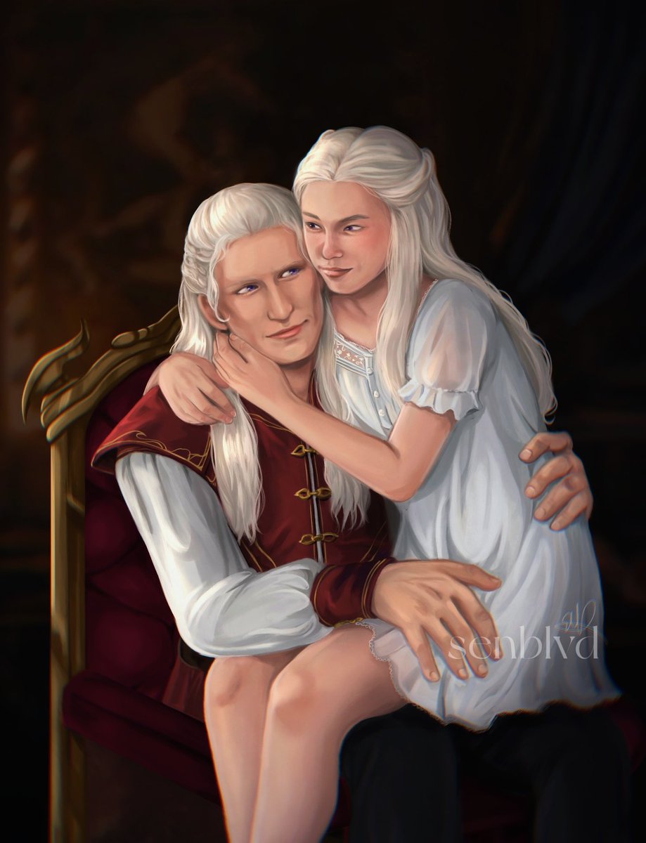Sensfw_'s tweet photo. TW: grooming  Belated post for #daemyraweek2025
"At a young age, Rhaenyra became enamored with her uncle, Prince Daemon Targaryen. The roguish prince often brought her exotic gifts from his trips across the narrow sea." https://t.co/GBqCwQDHFm