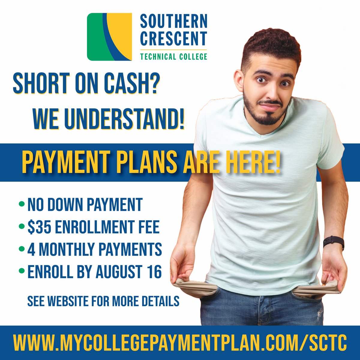 Sign up for our nelnet payment plan today!  Just visit mycollegepaymentplan.com/sctc
It's fast and easy!