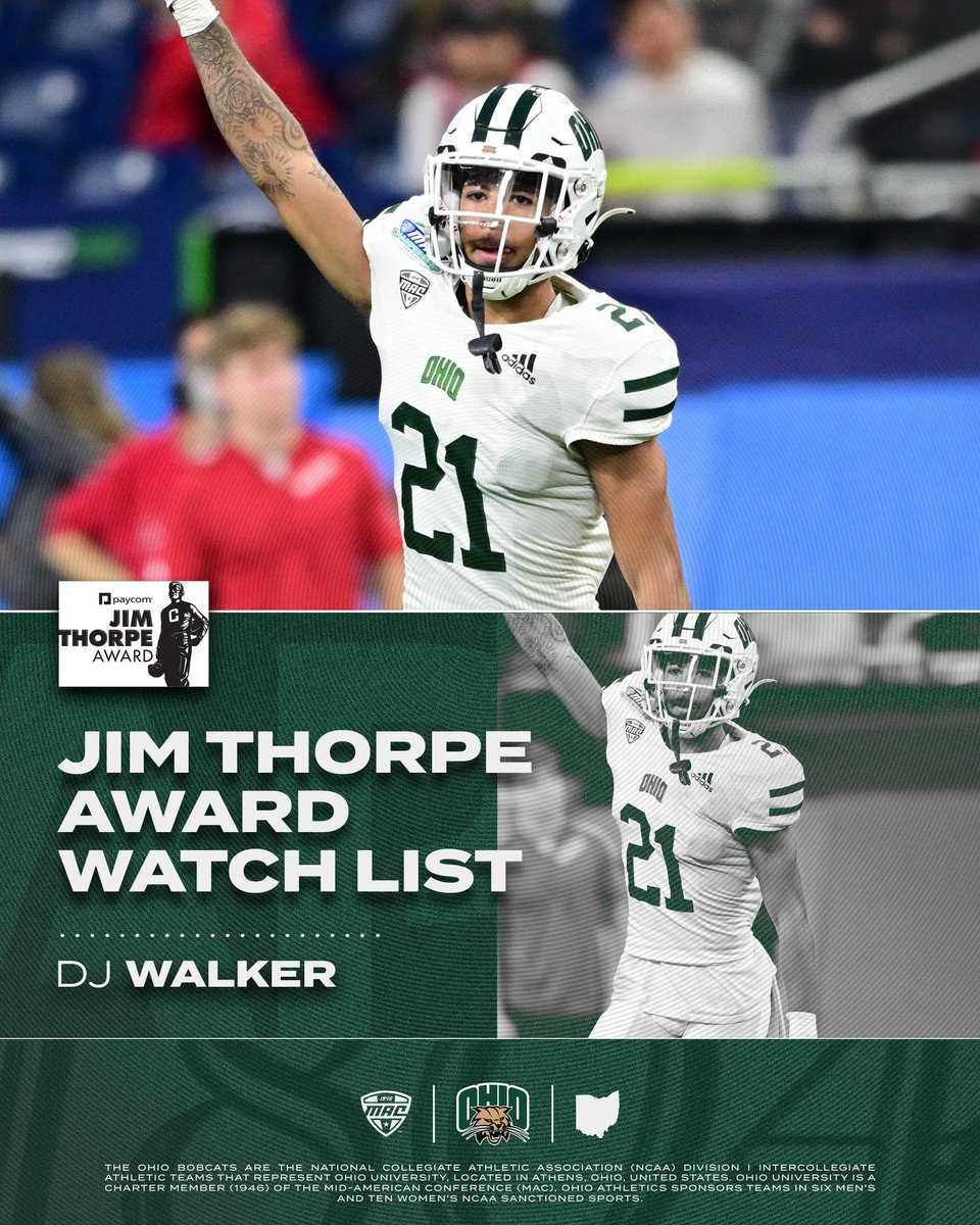 Aliquippa alum DJ Walker has been named to the Jim Thorpe Award Watch List!

Let’s bring home that hardware 🏆
