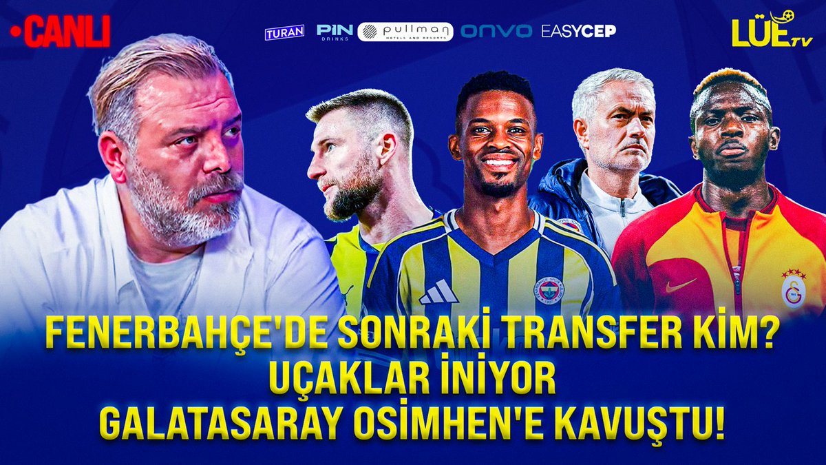 LÜE TV (@lue_tv) on Twitter photo 🔔 23:00'da LÜE TV'de buluşalım!
👉 Fenerbahçe'de sonraki transfer kim?
👉 Skriniar, Semedo...
👉 Galatasaray, Osimhen'e kavuştu!
👉 Son dakikalar...
(<a href="/leventumiterol/">LEVENT ÜMİT EROL</a>)
youtube.com/live/qbl5n4ldC… 🔔 23:00'da LÜE TV'de buluşalım!
👉 Fenerbahçe'de sonraki transfer kim?
👉 Skriniar, Semedo...
👉 Galatasaray, Osimhen'e kavuştu!
👉 Son dakikalar...
(<a href="/leventumiterol/">LEVENT ÜMİT EROL</a>)
youtube.com/live/qbl5n4ldC…