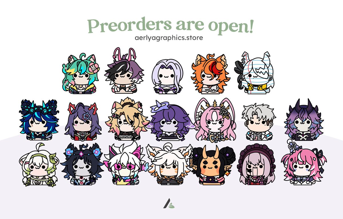 Preorders are now open 🥳

I'm trying things a little differently this time as everything goes through my main store, no more Gforms! Every pin that gets 25 sales will be funded, otherwise you get your money back 🫡

⏰ Open until August 31st!
🛒 aerlyagraphics.store/collections/pr…