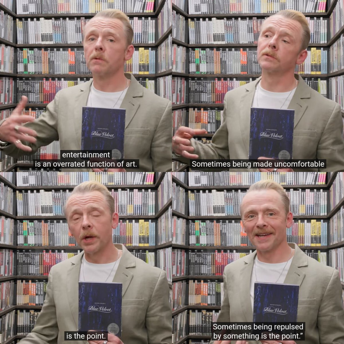 즐거움을 제공하는 것은 예술의 과대평가된 기능일 뿐이에요. 때로는 불편함을 느끼게 만드는 것, 그게 핵심이거든요. 무언가에 대해 반감을 느끼게 만드는 것, 때로는 그게 포인트라고요. - 사이먼 페그