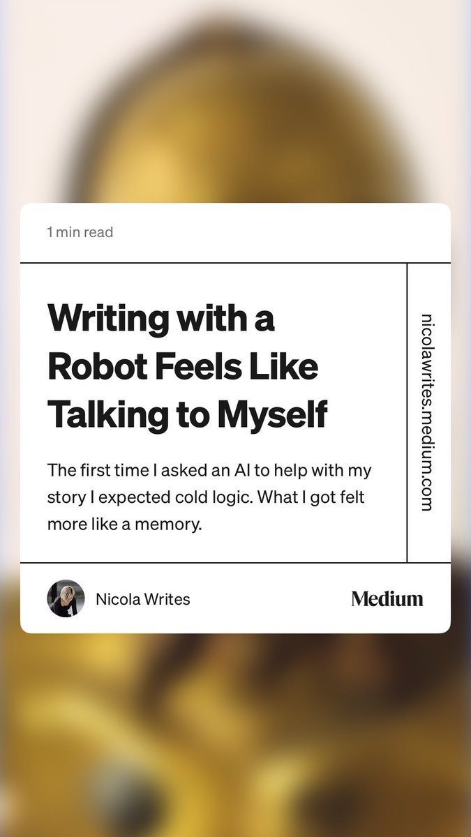 “Writing with a Robot Feels Like Talking to Myself”  nicolawrites.medium.com/writing-with-a…