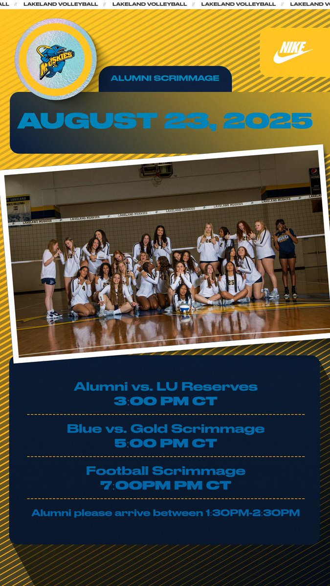 MuskiesWVB's tweet image. Calling all former Lakeland Women&apos;s Volleyball Players!!!

It is time for you to return to the Wehr and relive your glory days!