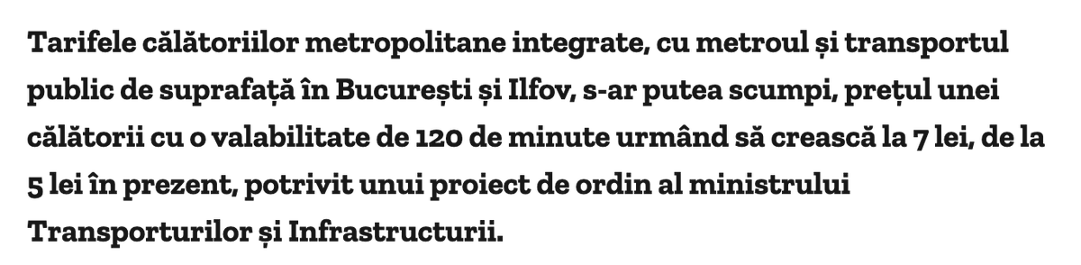 Lol, o tura dus intors cu mizeria de transport public din Bucuresti o sa coste cat o plimbare cu Bolt.