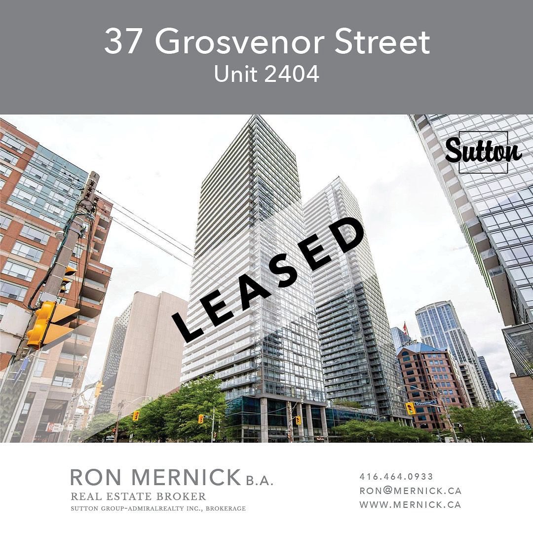 RMernick's tweet photo. ��37 Grosvenor Street, Unit 2404
(Bay &amp; College)
✅ LEASED

Question about real estate?
☎️📞☎️📞☎️📞
https://t.co/iCRSAYVI99

Ron Mernick B.A.⠀
Real Estate Broker⠀
Sutton Group - Admiral Realty Inc., Brokerage⠀
416-464-0933⠀
ron@mernick.ca⠀
https://t.co/H3myUlO64x⠀ https://t.co/GzP9NMdLcS