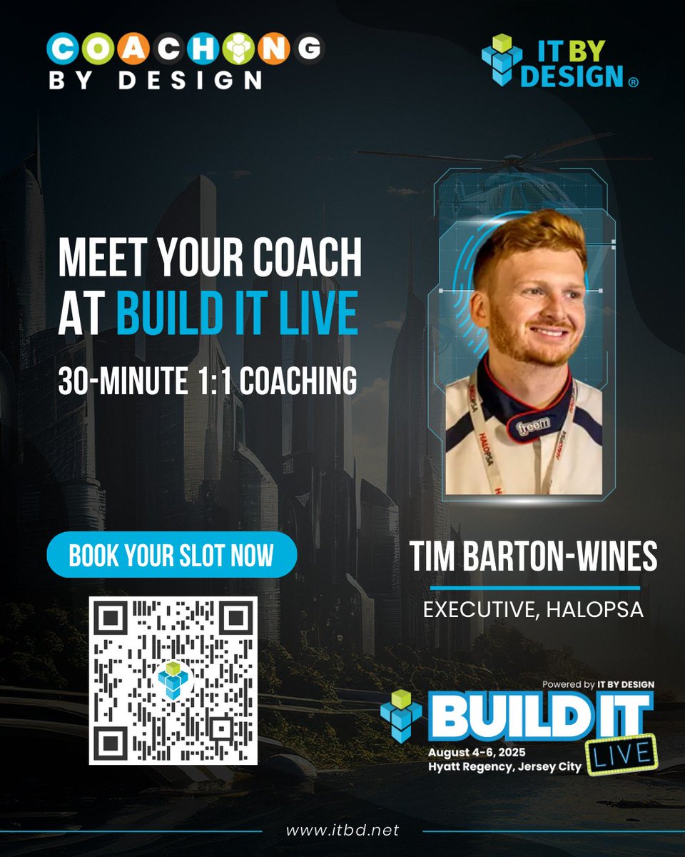 BuildIT_U's tweet image. Want to scale without the service chaos? Meet Tim Barton-Wines at #BuildITLIVE2025.

With 5,000+ live hours and 100+ trainings, Tim helps MSPs automate service and elevate CX.
Book 1:1 coaching now: hubs.ly/Q03zyYbm0

@HaloPSA_ #CoachingByDesign #ServiceAutomation