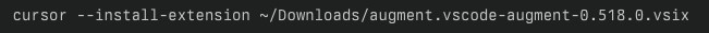 cursor recently blocked several competitor extensions, but you can still run the augment code extension in cursor with this workaround:

1. install augment in vs code
2. download the augment .vsix file
3. run `cursor --install-extension ~file_location` in the terminal

augment