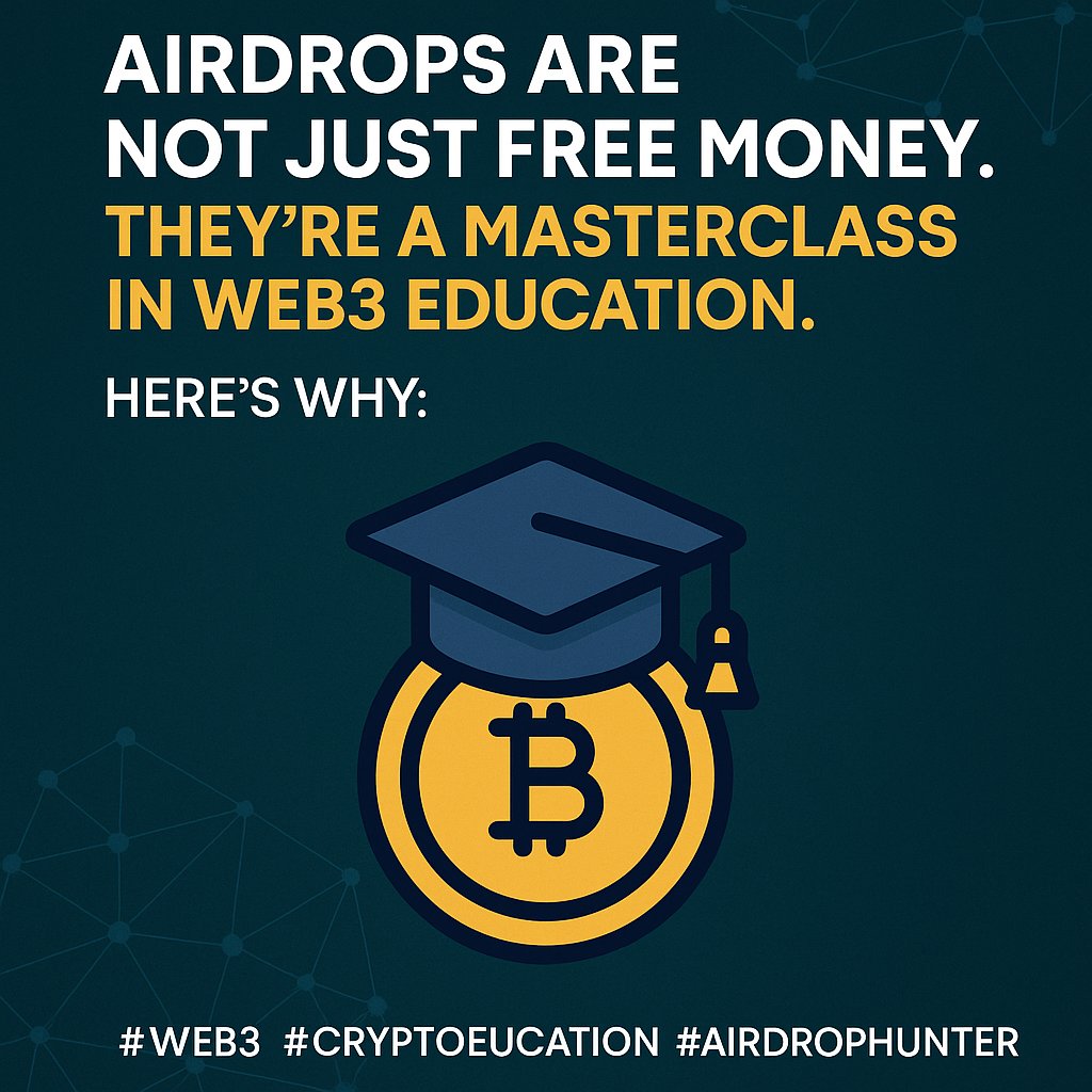 Almusaweey's tweet photo. Airdrops Are Not Just Free Money.
They’re a Masterclass in Web3 Education.
Here’s why (and how to benefit): 👇 https://t.co/l0wLXnV5yt