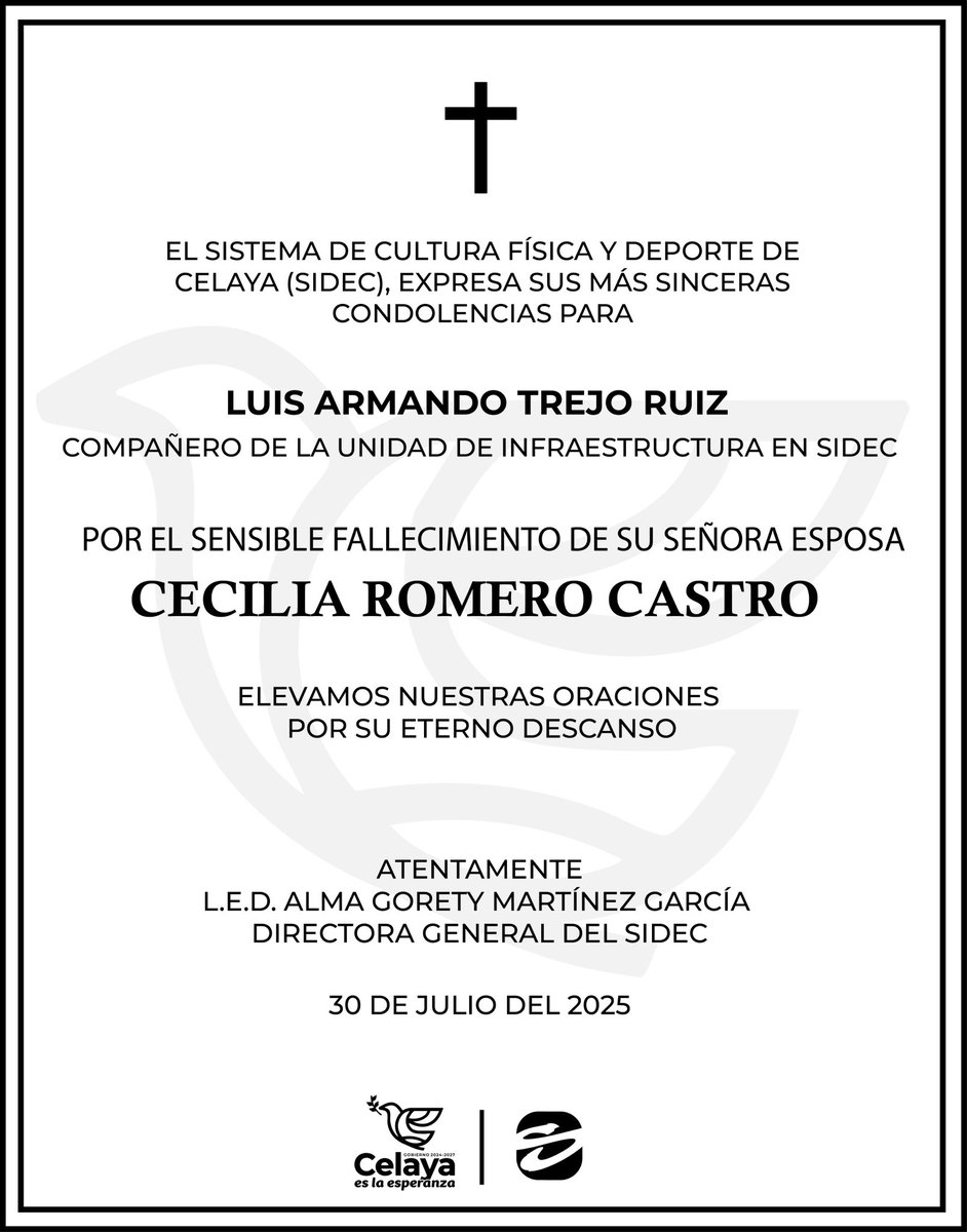 Nos unimos a la pena que embarga a nuestro compañero y pedimos a Dios te dé la fortaleza necesaria en este momento.