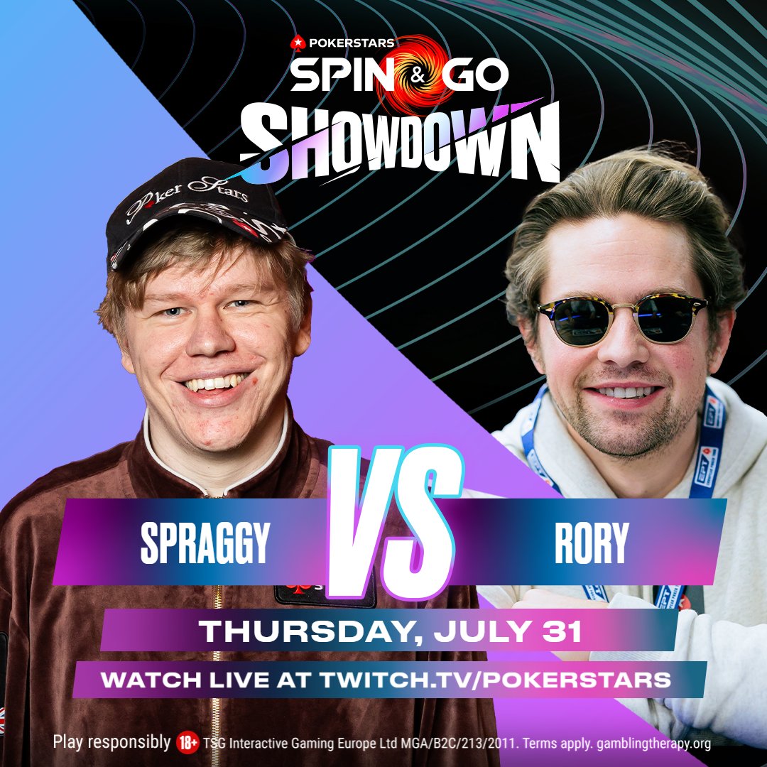 🎟️ $100 of Spin &amp; Go tickets up for grabs 🎟️ 

It's the final match of the regular season, will <a href="/spraggy/">Spraggy</a> or <a href="/Chelsearory/">Rory Jennings 🍊🦩</a> spin in a win?

Reply with [Stars ID] + #Showdown by 14:00 CET, Thu

Ten followers will win 2 x $5 Spin &amp; Go tickets 

T&amp;Cs: psta.rs/TCsGL