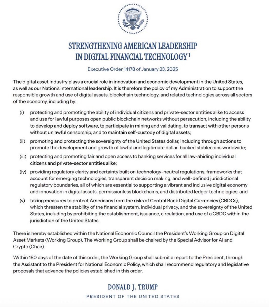 Crypto report direct from the White House has just been released. They will  “support the responsible growth and use of digital assets” and “protect  from the risks of CBDCs” amongst other major