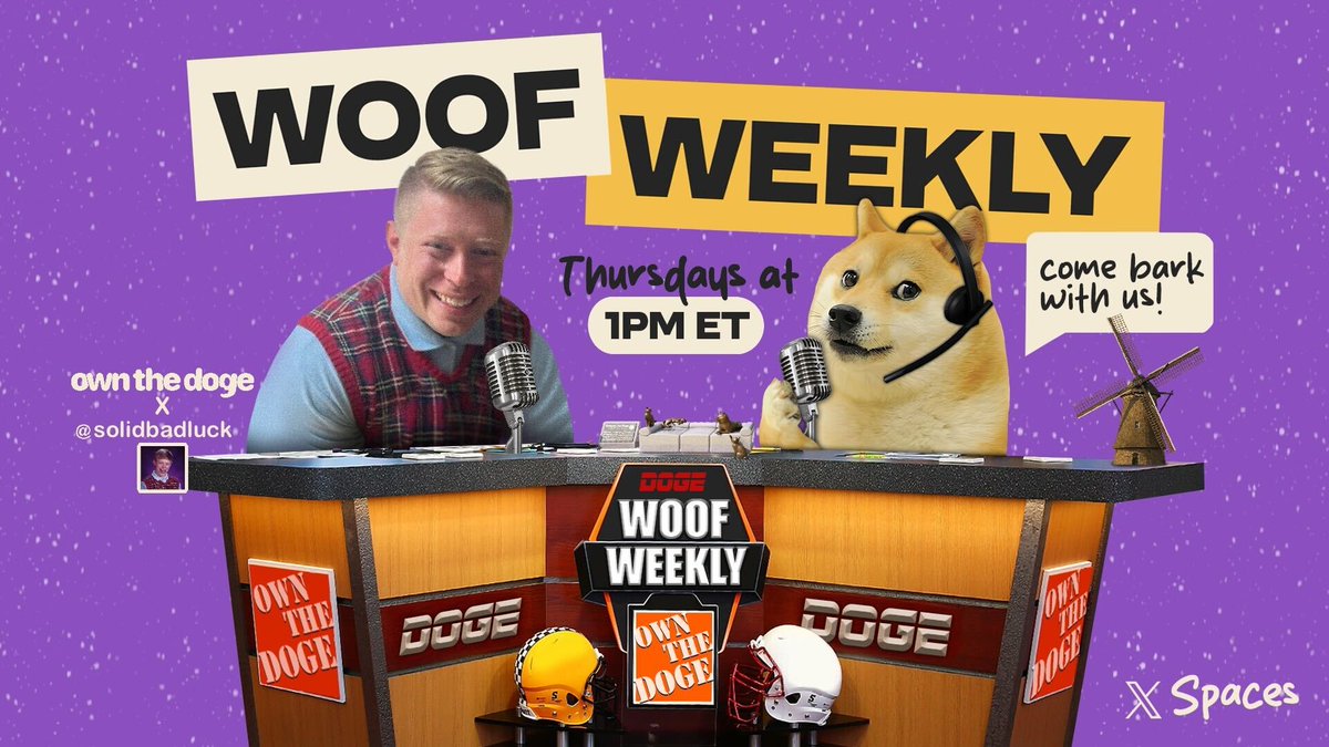 Own The Doge ๐ถ๐ผ (@ownthedoge) on Twitter photo Frens, we invite you to the 192nd edition of Woof Weekly : Doge Day 2025 ft. Bad Luck Brian, happening at 1PM ET this Thursday!
Weโll be borking with <a href="/solidbadluck/">BadLuckBrian.eth</a> to unveil his meme-ception origin story and look back (and forward) at all things Doge Day ๐
Dogely vibes await, Frens, we invite you to the 192nd edition of Woof Weekly : Doge Day 2025 ft. Bad Luck Brian, happening at 1PM ET this Thursday!
Weโll be borking with <a href="/solidbadluck/">BadLuckBrian.eth</a> to unveil his meme-ception origin story and look back (and forward) at all things Doge Day ๐
Dogely vibes await,