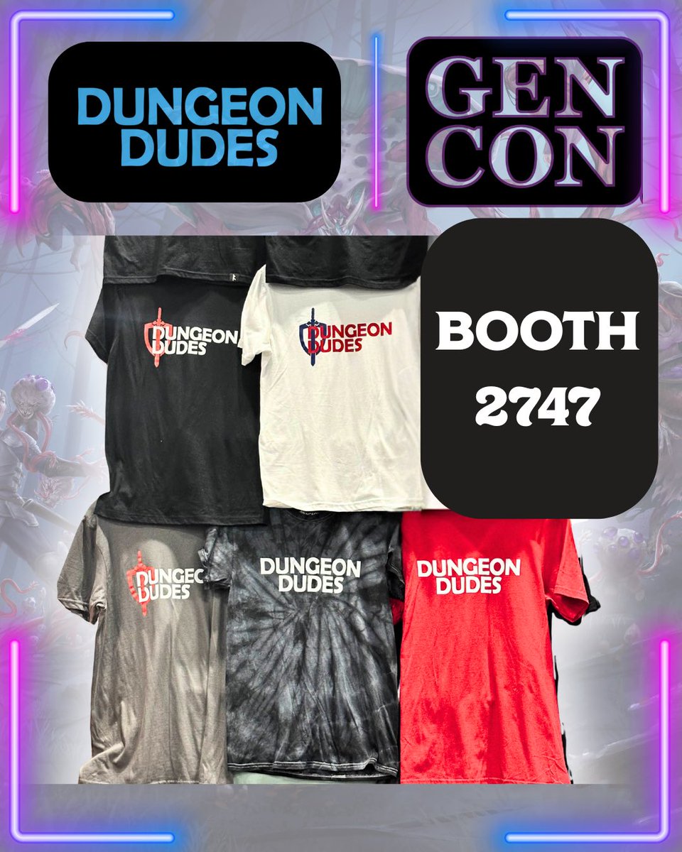 UPDATE!!!!

You can buy <a href="/dungeon_dudes/">Dungeon Dudes 🔜 GenCon</a> shirts at Gen Con!!! Check out the @crwnstudios booth 2747. Limited amount of shirts available so get there first!

#gencon2025 #dungeondudes