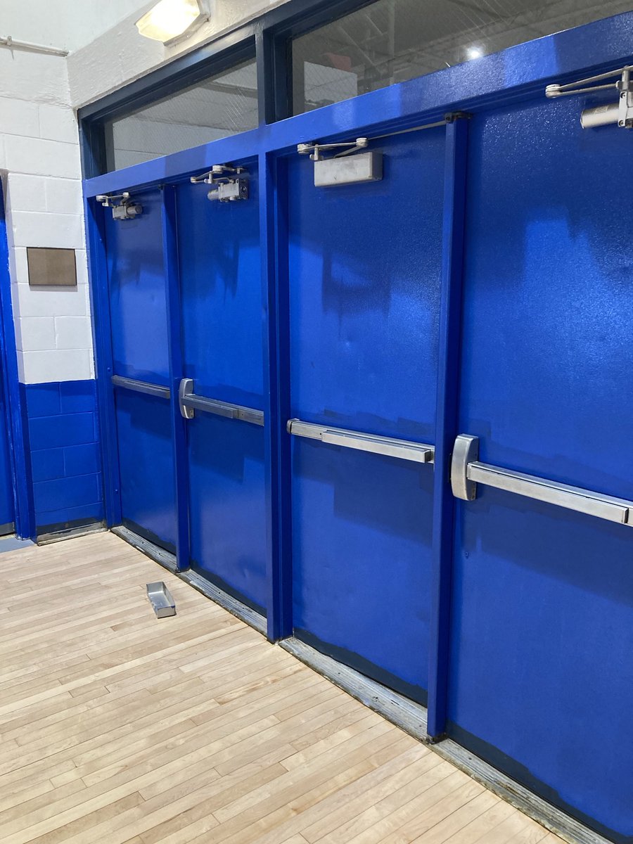 New coat of paint on the main gym doors at Nelson Co HS. More work coming.