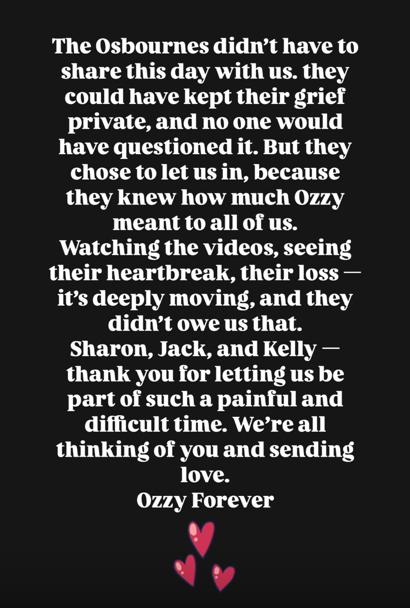 Thankyou <a href="/KellyOsbourne/">Kelly!</a> <a href="/MrsSOsbourne/">Sharon Osbourne</a> <a href="/JackOsbourne/">Jack Osbourne</a>
