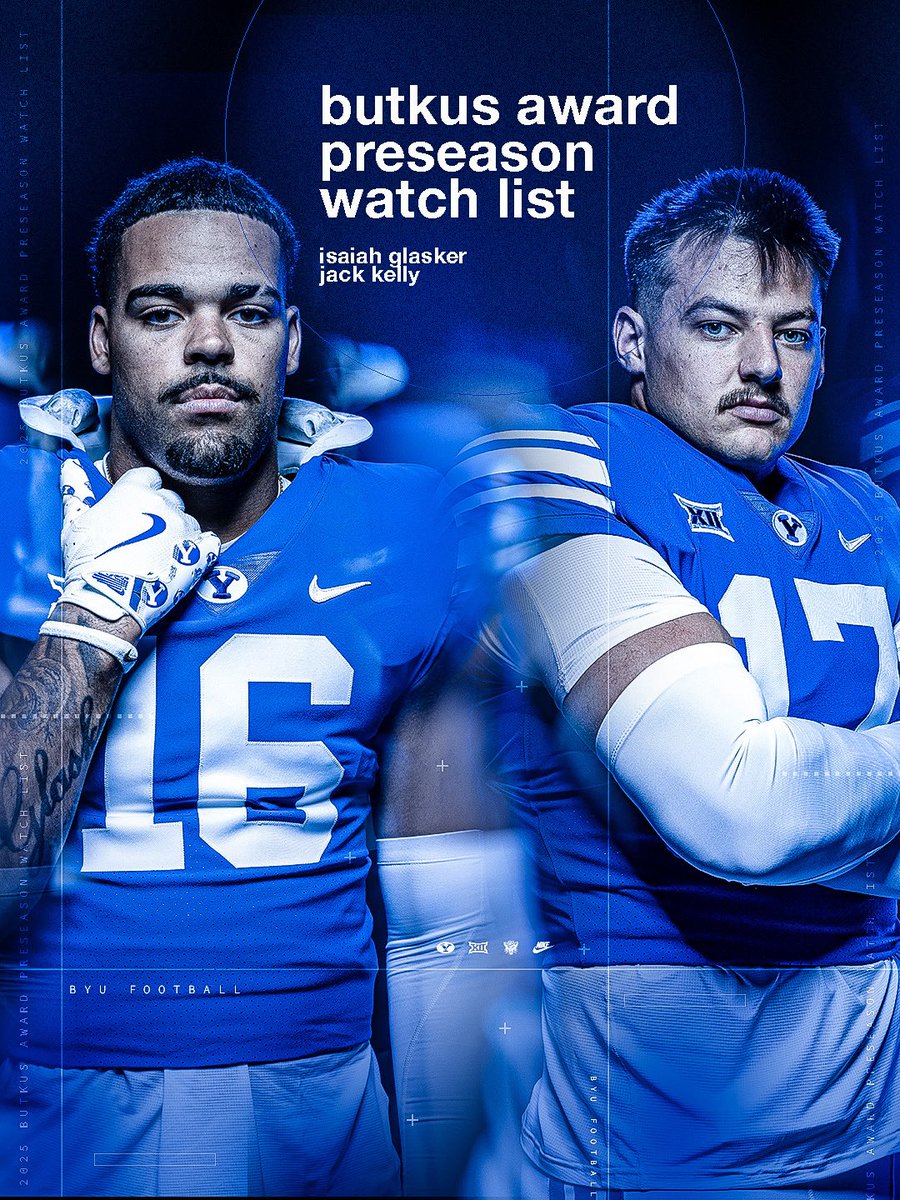 BYU FOOTBALL (@byufootball) on Twitter photo GLASKER, KELLY SELECTED TO BUTKUS AWARD PRESEASON WATCH LIST
<a href="/isaiahglasker/">Isaiah Glasker</a> 🤝 <a href="/jack_kelly1717/">Jack Kelly</a> GLASKER, KELLY SELECTED TO BUTKUS AWARD PRESEASON WATCH LIST
<a href="/isaiahglasker/">Isaiah Glasker</a> 🤝 <a href="/jack_kelly1717/">Jack Kelly</a>
