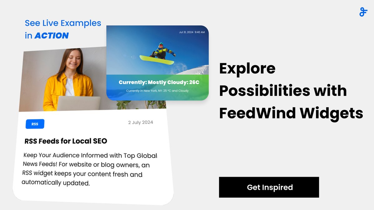 From news tickers to weather, calendars &amp; social feeds—FeedWind has widgets for every website! Explore our Widget Gallery for real use cases, layouts &amp; ideas. Browse now: buff.ly/yjby7iB 

#FeedWind #RSSWidget #WebTools

bit.ly/45taS1e